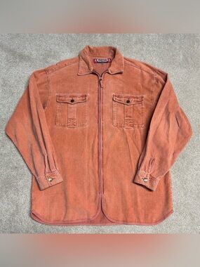 Vintage Third Rail Corduroy Sweatshirt Jacket Men’s Medium Orange Skate 90’s y2k